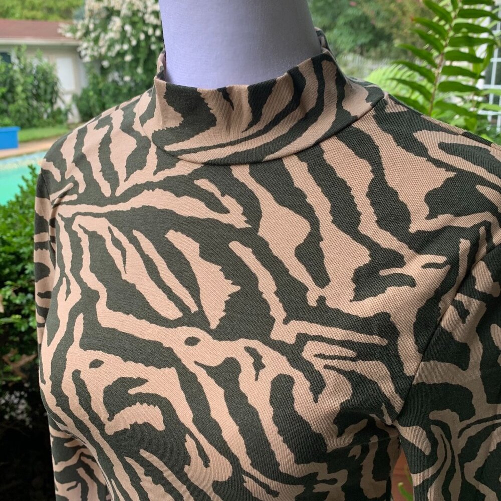 ASOS Noisy May Organic Cotton High Neck Zebra Print Top - Picture 5 of 15